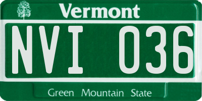 VT license plate NVI036
