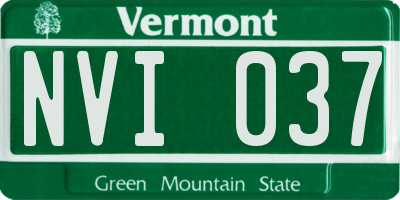 VT license plate NVI037
