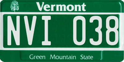 VT license plate NVI038