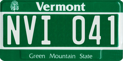 VT license plate NVI041