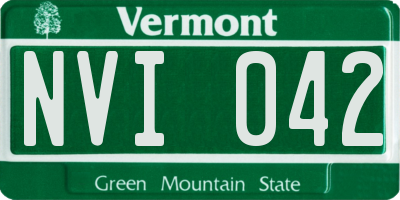 VT license plate NVI042