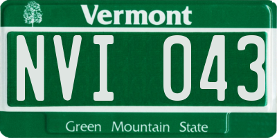 VT license plate NVI043