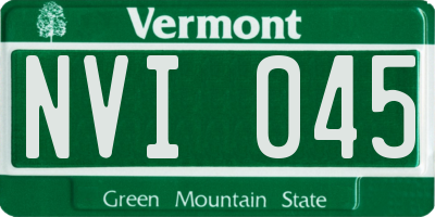 VT license plate NVI045