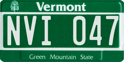 VT license plate NVI047