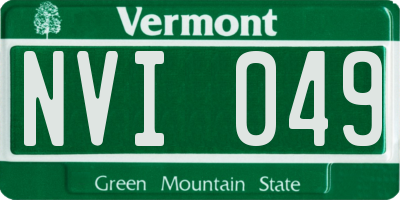 VT license plate NVI049
