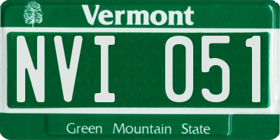 VT license plate NVI051