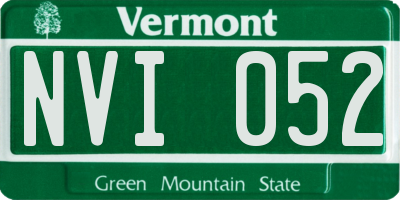 VT license plate NVI052