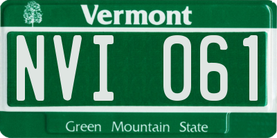 VT license plate NVI061
