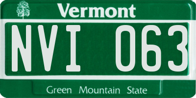 VT license plate NVI063