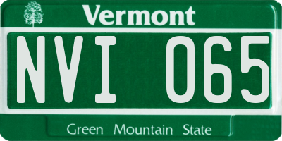 VT license plate NVI065