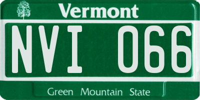 VT license plate NVI066