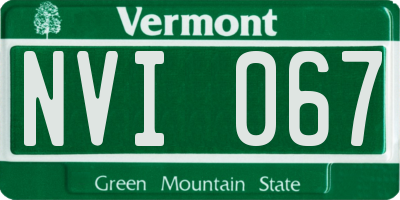 VT license plate NVI067