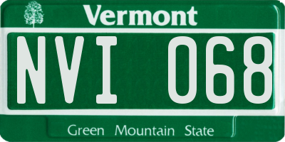 VT license plate NVI068