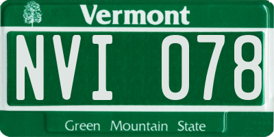 VT license plate NVI078