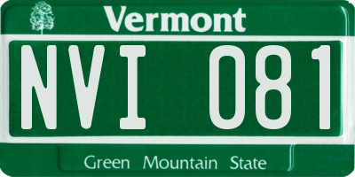VT license plate NVI081