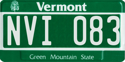 VT license plate NVI083