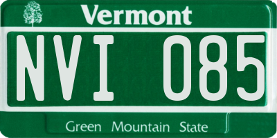 VT license plate NVI085