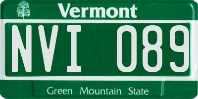 VT license plate NVI089