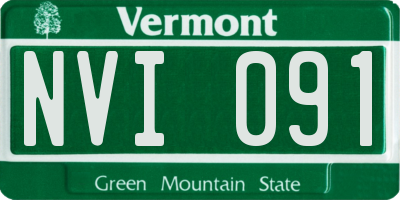 VT license plate NVI091