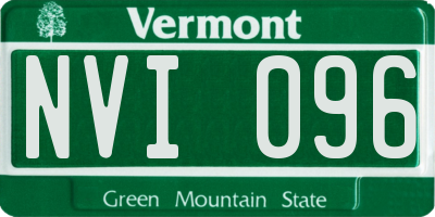 VT license plate NVI096