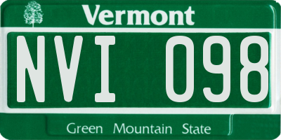 VT license plate NVI098