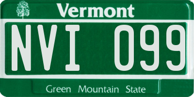 VT license plate NVI099