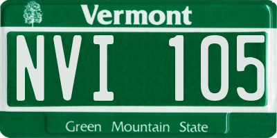 VT license plate NVI105