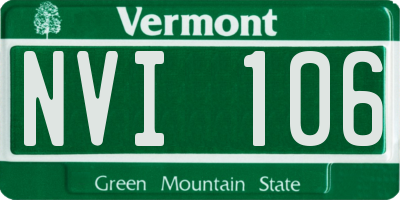 VT license plate NVI106