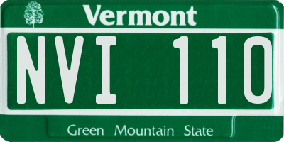 VT license plate NVI110