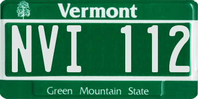 VT license plate NVI112