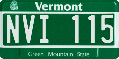 VT license plate NVI115