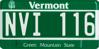 VT license plate NVI116