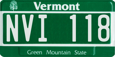 VT license plate NVI118