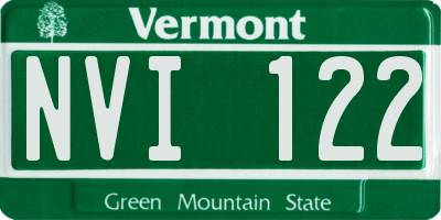 VT license plate NVI122