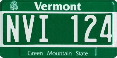 VT license plate NVI124