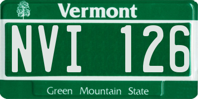 VT license plate NVI126
