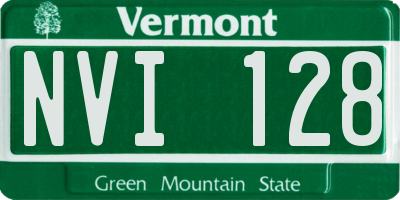 VT license plate NVI128