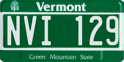 VT license plate NVI129