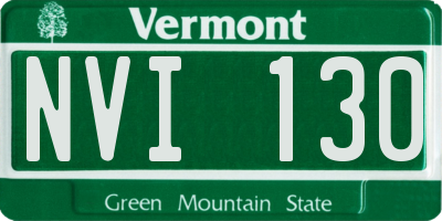 VT license plate NVI130