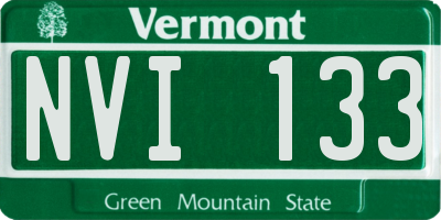 VT license plate NVI133