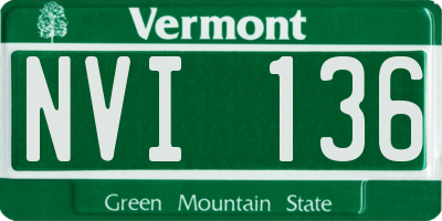 VT license plate NVI136