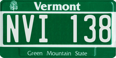 VT license plate NVI138