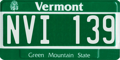 VT license plate NVI139