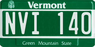 VT license plate NVI140