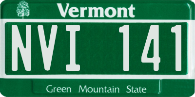VT license plate NVI141