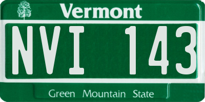 VT license plate NVI143