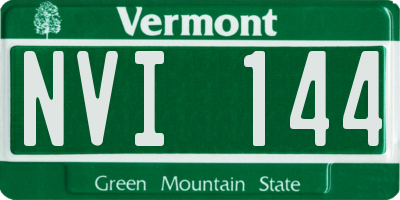 VT license plate NVI144