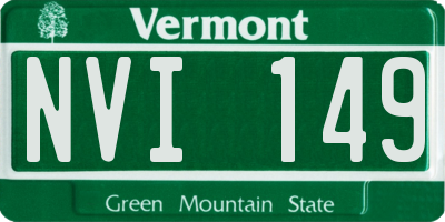 VT license plate NVI149