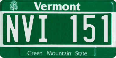 VT license plate NVI151