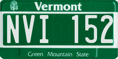 VT license plate NVI152